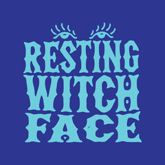 Resting Witch Face Neon Blue