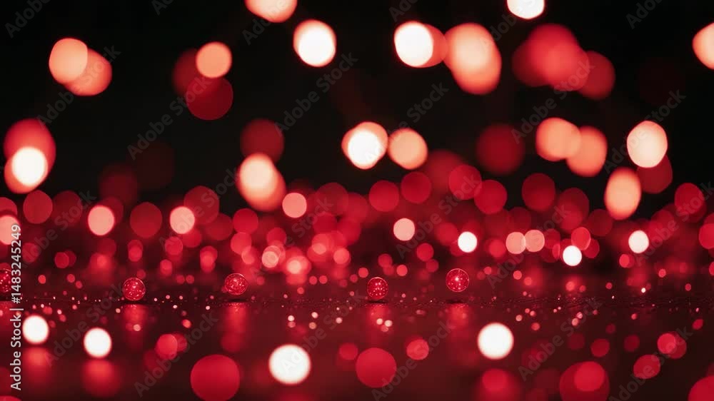 Poster scarlet bokeh lights set on a canvas.