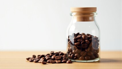 Obraz premium Coffee Beans In Glass Jar