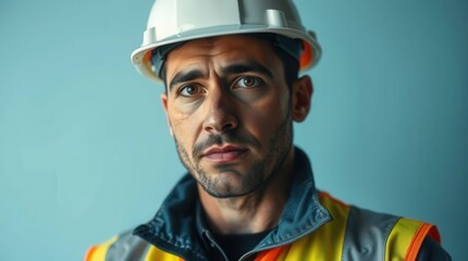 Confident Construction Worker in Hard Hat