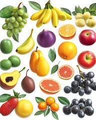 Vibrant fruit display market digital illustration colorful high-quality creative concept
