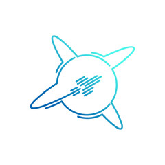 Elegant Rocket Orbiting Planet Ring Vector Logo