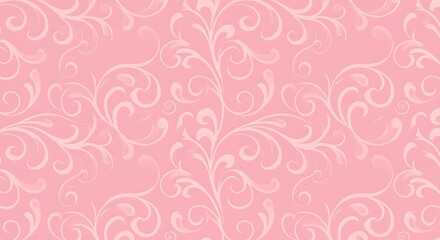 Pink Floral Damask Seamless Pattern Background