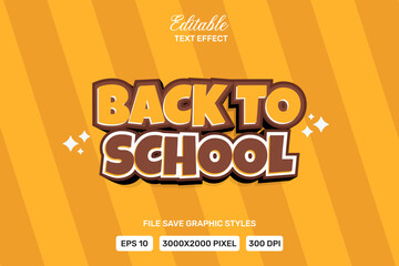 Premium back to school  text effects can be edited again, suitable poster, template white background.