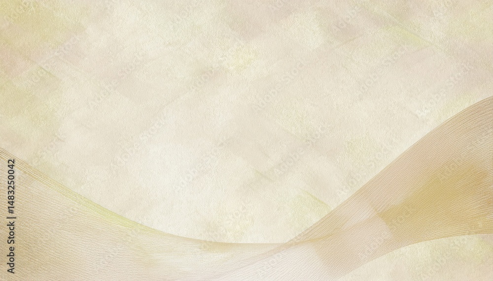 Aufkleber soft abstract beige waves with golden mesh texture on canvas background for elegant web design, branding or minimalist print material

