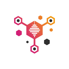 Elegant Abstract Molecular Structure Vector Logo