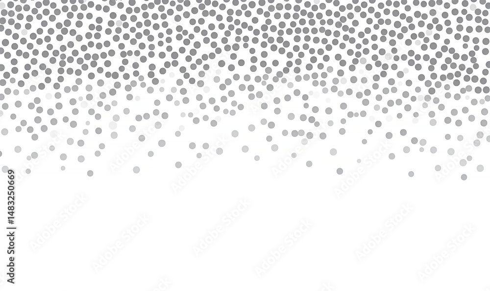 Poster abstract grey confetti effect background with falling dots creating a simple and modern design for v
