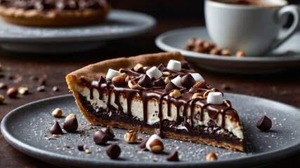 Chocolate Hazelnut Tart with Marshmallows