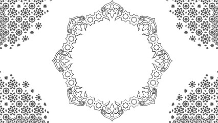 black and white frame with floral ornament