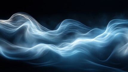 Abstract design of ethereal, flowing, wavy forms.