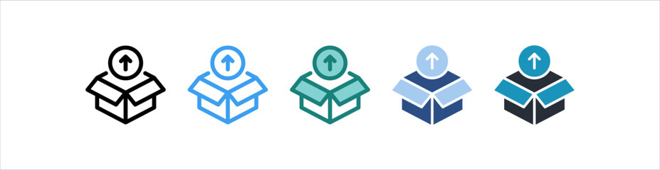 Unboxing Icon In Different Style Vector
