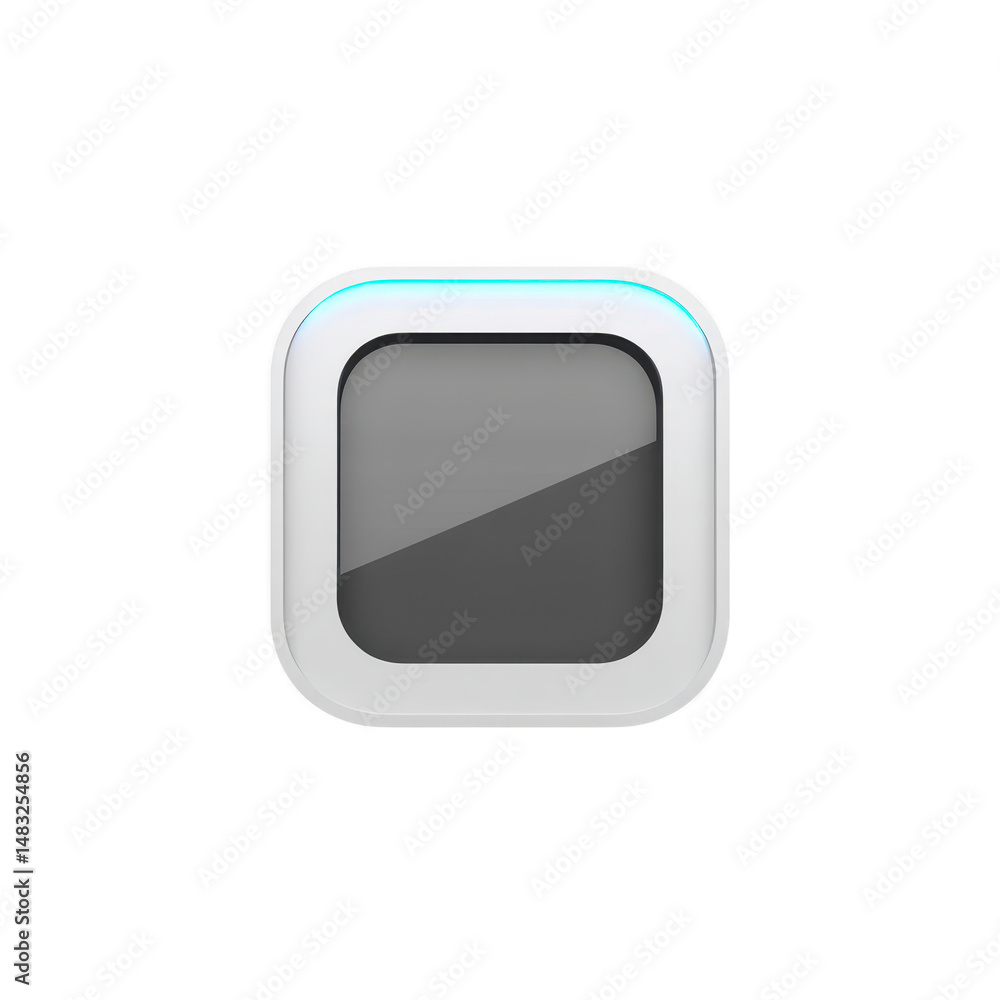 Poster sleek, modern square icon with glossy finish and rounded edges, featuring subtle gradient and reflec