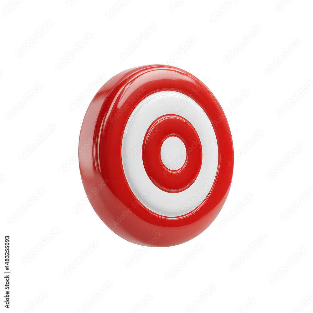 Aufkleber red and white circular target with concentric rings, symbolizing precision and focus, isolated on tr