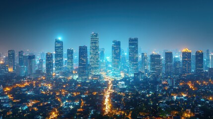 Naklejka premium Metropolis at night