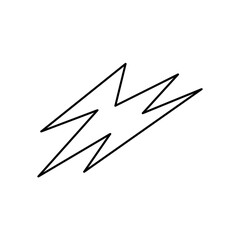 Outline Lightning Bolt Icon. Vector Illustration