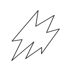 Outline Lightning Bolt Icon. Vector Illustration