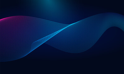 Abstract futuristic flow lines with depth and digital effect