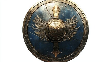 Ornate Bronze Shield, Round, Detailed, Armor, Protection
