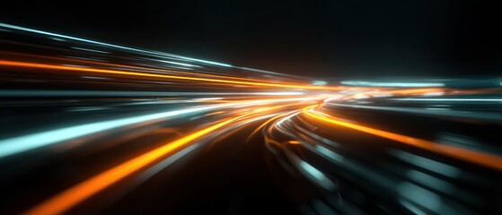 Abstract light trails in motion