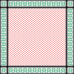 Keffiyeh Palestinian Flag Colors Scarf Symbol of Resistance Textile Seamless Pattern Vector Illustration Motive
