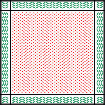 Keffiyeh Palestinian Flag Colors Scarf Symbol of Resistance Textile Seamless Pattern Vector Illustration Motive
