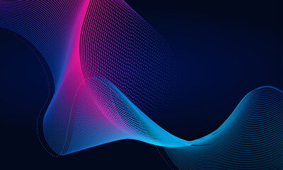 Dynamic flowing mesh wave background with glow and depth