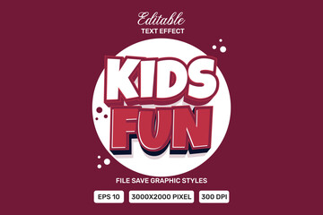Editable kids fun text effects 3d template style premium vector.