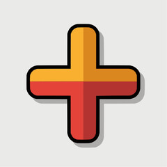 Obraz premium Plus sign, orange and red cross symbol