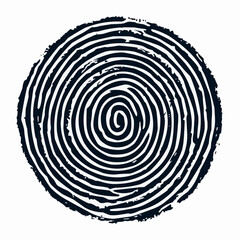 Fototapeta premium A detailed close-up of a human fingerprint, showcasing unique ridges in a circular pattern. The image highlights the intricate details of the fingerprint, suggesting identity and individuality. 