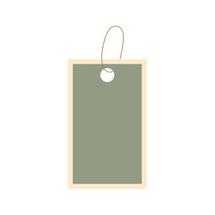 Blank Paper Tag Label. Hanging Price or Gift Tag Vector Illustration