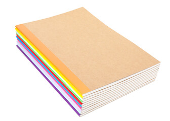 Stack of different copybooks isolated on white