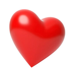 Red Heart Shape on Transparent Background for Love and Romance