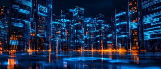 A computer chip is shown in a blue and yellow color