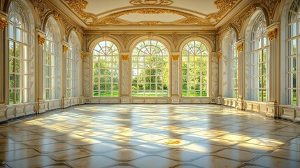 Fototapeta premium Luxurious, sun-drenched palace hall