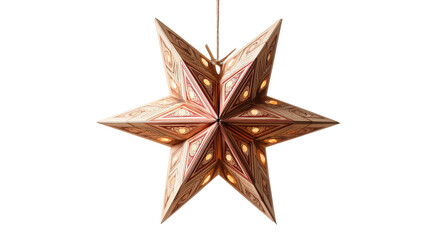 Filipino parol star lantern flat-packed kit with soft natural lighting on white background