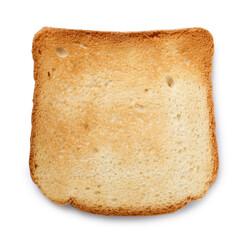 Piece of fresh toast bread isolated on white, top view