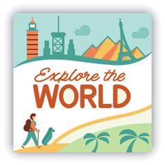 Fototapeta premium Set of Editable square business web banner design template. Suitable for social media post, instagram story and web ads. Vector illustration with Space to add pictures. 