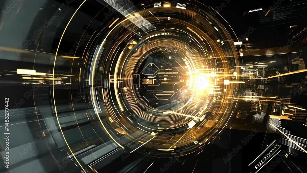 Poster abstract futuristic technology design with glowing light effect and circuit board pattern, digital s
