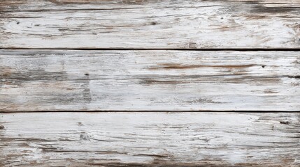 Fototapeta premium Weathered whitewashed wood planks. Horizontal wood grain texture