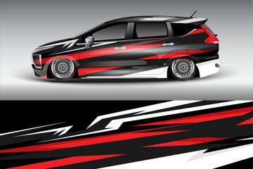 Obraz premium Stylish modified car with dynamic graphics and sleek design