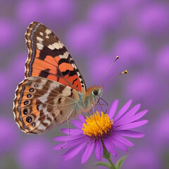 butterfly on pink flower