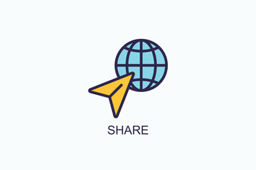 Share Icon Or Logo Isolated Vector Illustration