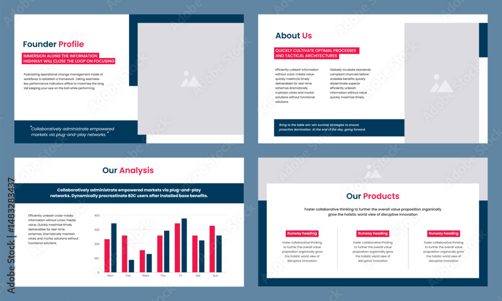 Poster modern design powerpoint slideshow presentation template.
