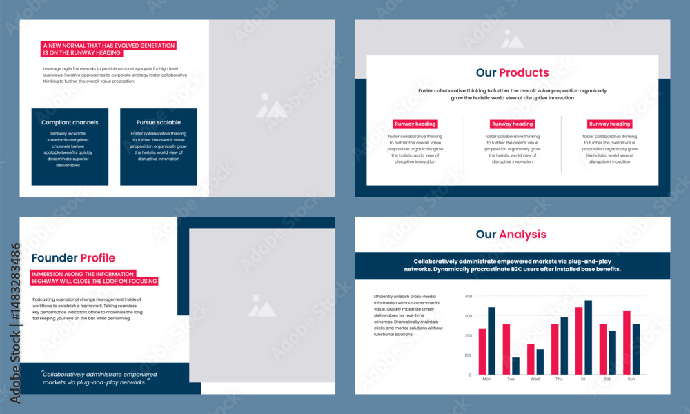 Poster modern design powerpoint slideshow presentation template.