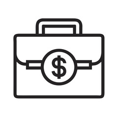 Briefcase with Dollar Symbol Icon Representing Business Finance and Investment Management