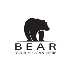 black icon of bear silhouette isolated on white background