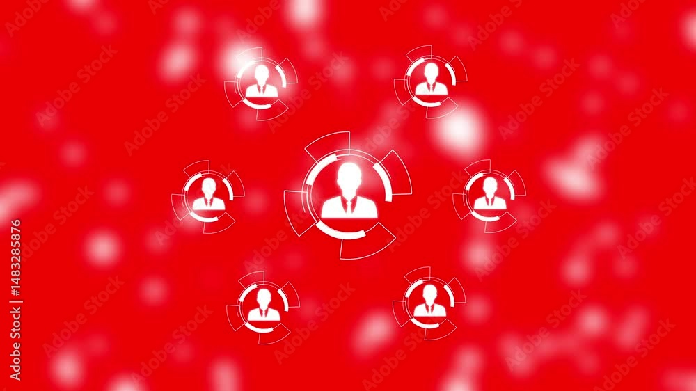 Poster circle shape people icon and connection line for social network cyber futuristic technology concept 