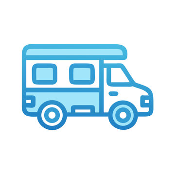 Camper Van Icon Representing Travel, Adventure, and Mobile Living