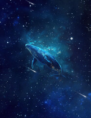 Obraz premium 밤하늘의 푸른 고래
