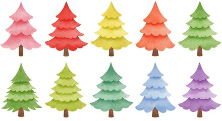 Fototapeta premium Rainbow Forest: A Festive Collection AI Generated
